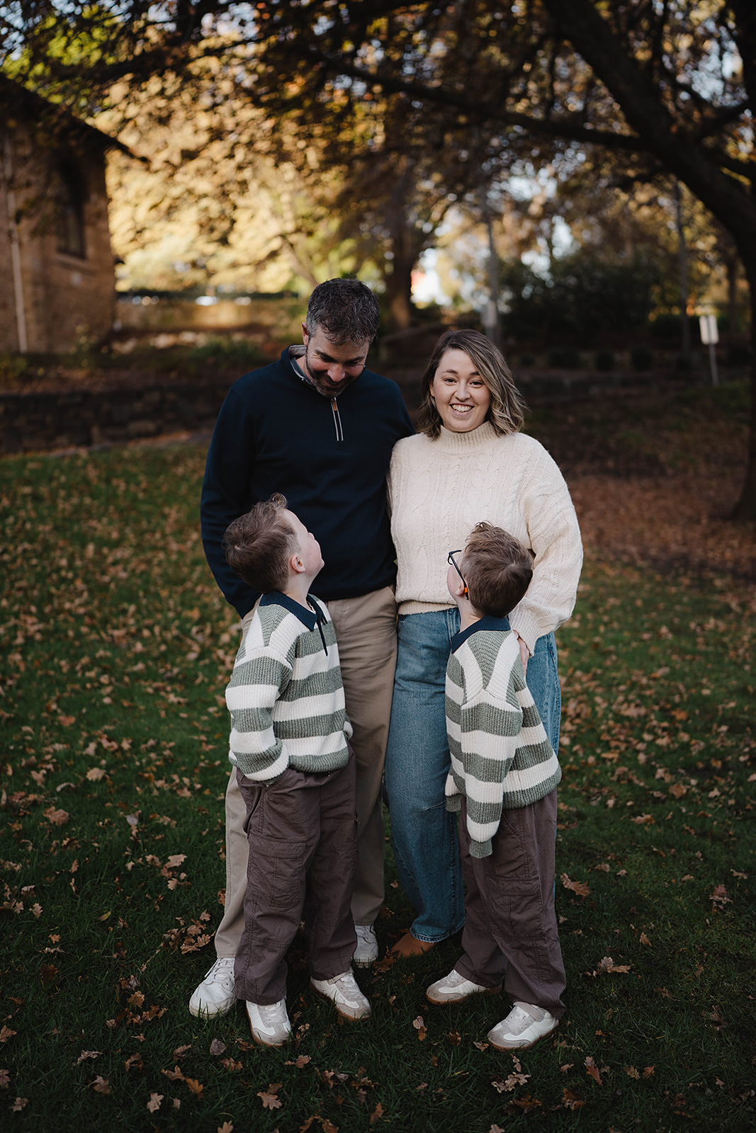Lauren with her husband and twin boys